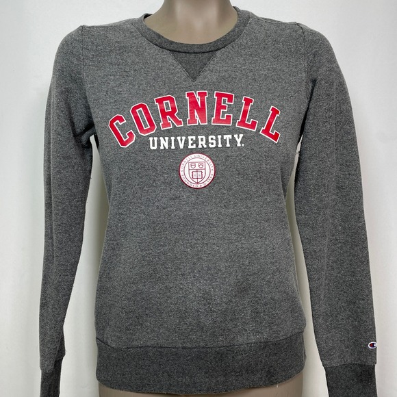 Champion Tops - Cornell University Champion Gray Terry Sweatshirt Women's SMALL
